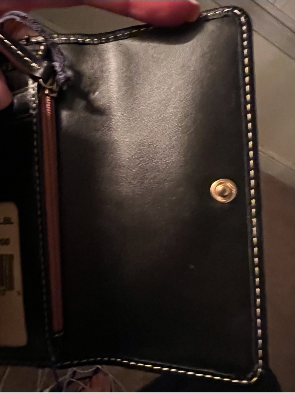Dooney & Bourke Black Leather Wallet with Gold Logo Plaque - Picture 8 of 14
